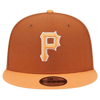 Men's New Era Brown Pittsburgh Pirates Spring Color Two-Tone 9FIFTY Snapback Hat