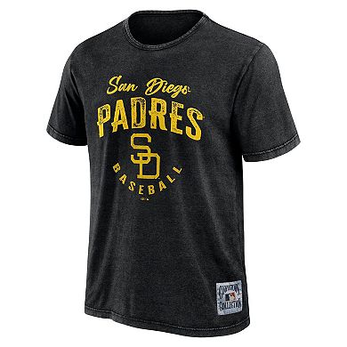 Men's Darius Rucker Collection by Fanatics Black San Diego Padres Cooperstown Collection Washed T-Shirt