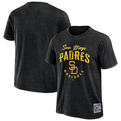 Men's Darius Rucker Collection by Fanatics Black San Diego Padres Cooperstown Collection Washed T-Shirt