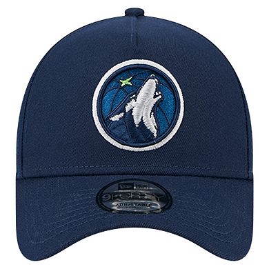 Men's New Era Navy Minnesota Timberwolves A-Frame 9FORTY Adjustable Hat