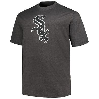 Men's Profile Heather Black Chicago White Sox Big & Tall Weathered Logo T-Shirt