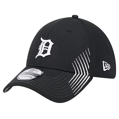 Men s New Era Black Detroit Tigers Active Dash Mark 39THIRTY Flex Hat