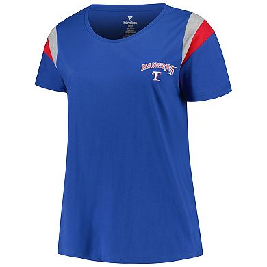 Women's Profile Royal Texas Rangers Plus Size Scoop Neck T-Shirt