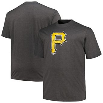 Men's Profile Heather Black Pittsburgh Pirates Big & Tall Weathered Logo T-Shirt