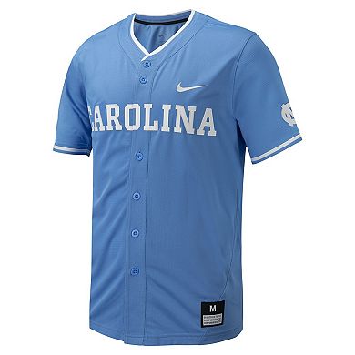 Men's Nike Carolina Blue North Carolina Tar Heels Replica Full-Button Baseball Jersey