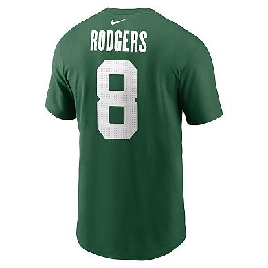 Men's Nike Aaron Rodgers Legacy Green New York Jets Name & Number T-Shirt