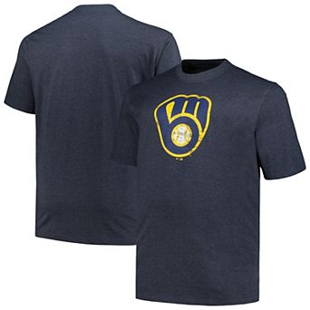 Men's Profile Heather Navy Milwaukee Brewers Big & Tall Weathered Logo T-Shirt