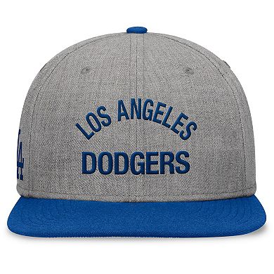 Men's Fanatics Signature Heather Gray/Royal Los Angeles Dodgers Elements Flat Brim Snapbuckle Hat