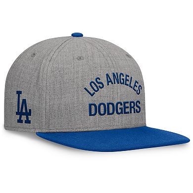 Men's Fanatics Signature Heather Gray/Royal Los Angeles Dodgers Elements Flat Brim Snapbuckle Hat