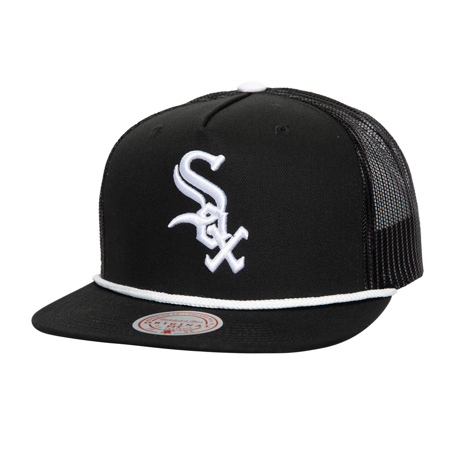 Mitchell & Ness Chicago White Sox Snapback Hat – League Patch, Adjustable, Black