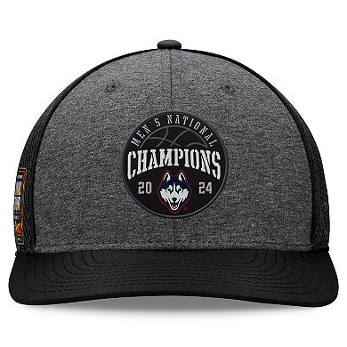 Men's Top of the World  Charcoal UConn Huskies 2024 NCAA Men's Basketball National Champions Adjustable Trucker Hat
