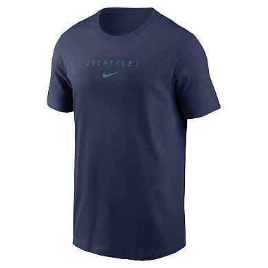 Men's Nike Navy Seattle Mariners Large Logo Back Stack T-Shirt