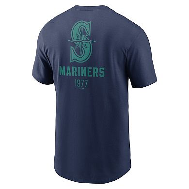 Men's Nike Navy Seattle Mariners Large Logo Back Stack T-Shirt