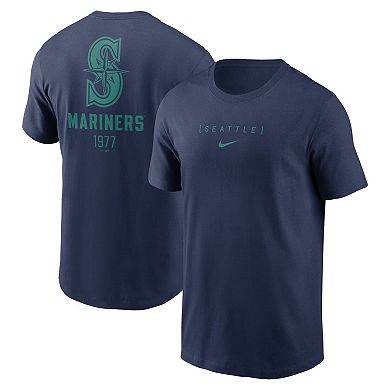 Men's Nike Navy Seattle Mariners Large Logo Back Stack T-Shirt