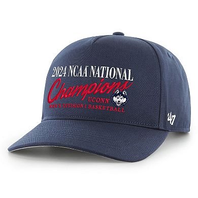 Men's '47  Navy UConn Huskies 2024 NCAA Men's Basketball National Champions Script Classic Hitch Adjustable Hat