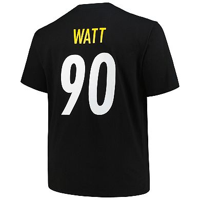 Men's Fanatics Branded T.J. Watt Black Pittsburgh Steelers Big & Tall T-Shirt