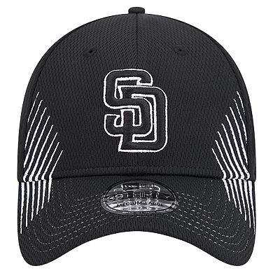 Men's New Era Black San Diego Padres Active Dash Mark 39THIRTY Flex Hat