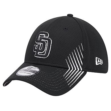 Men's New Era Black San Diego Padres Active Dash Mark 39THIRTY Flex Hat
