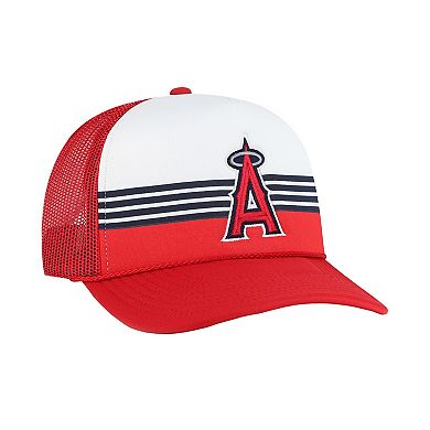 Men's '47 Red Los Angeles Angels Lift Off Foam Front Mesh Trucker Adjustable Hat