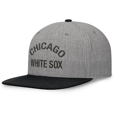 Men's Fanatics Signature Heather Gray/Black Chicago White Sox Elements Flat Brim Snapbuckle Hat
