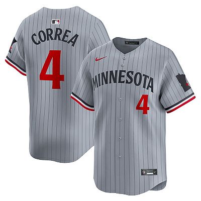 Men s Nike Carlos Correa Gray Minnesota Twins Road Limited Player Jersey