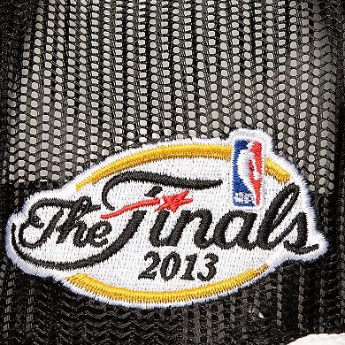 Men's Mitchell & Ness Black Miami Heat Roper Meshback Trucker Snapback Hat