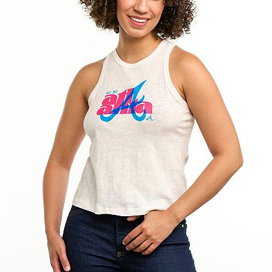 Women's Lusso White Atlanta Braves Lourdes Tank Top