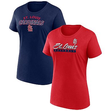 Women's Fanatics Branded Red/Navy St. Louis Cardinals Risk T-Shirt Combo Pack