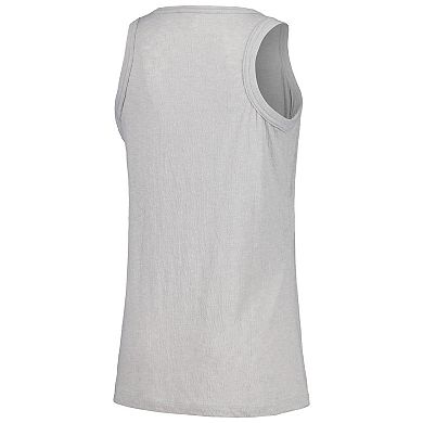 Women's Soft as a Grape Gray Miami Marlins Gauze High Neck Tank Top