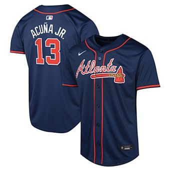 Youth Nike Ronald AcuÃ±a Jr. Navy Atlanta Braves Alternate Limited Player Jersey