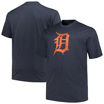 Men's Profile Heather Navy Detroit Tigers Big & Tall Weathered Logo T-Shirt