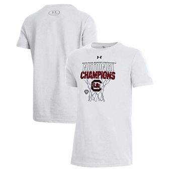 Youth Under Armour White South Carolina Gamecocks 2024 NCAA Women's Basketball National Champions Locker Room T-Shirt
