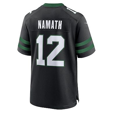 Men's Nike Joe Namath Legacy Black New York Jets Alternate Retired Player Game Jersey
