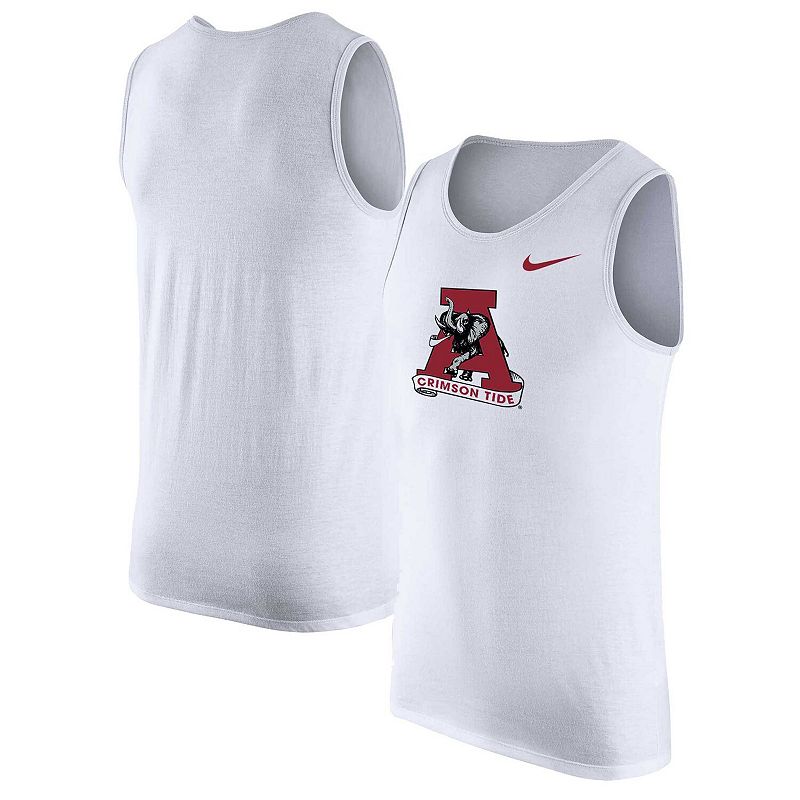 Men's Nike White Alabama Crimson Tide Vintage Logo Performance Tank Top, Size: Small