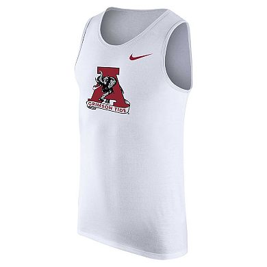 Men's Nike White Alabama Crimson Tide Vintage Logo Performance Tank Top