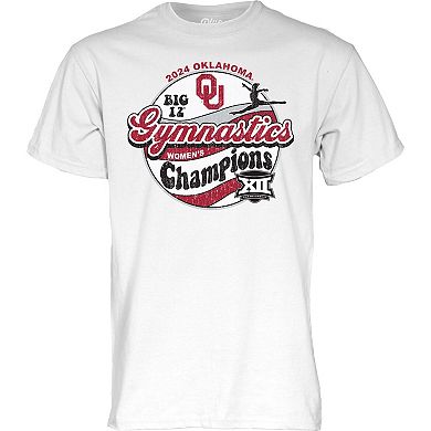 Unisex Blue 84  White Oklahoma Sooners 2024 Big 12 Women's Gymnastics Champions T-Shirt