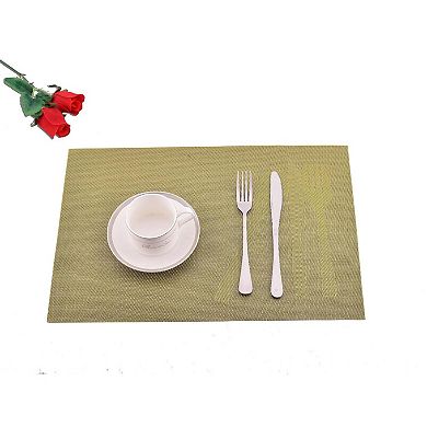 12" X 18" In. Woven Non-slip Washable Placemat Set Of 4