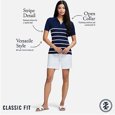 Women's IZOD Joana Short Sleeve Striped Sweater