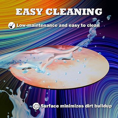 Mouse Pad Round Galaxy Series Non-slip For Gaming Office Gift Idea Yellow Mars
