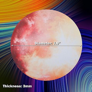 Mouse Pad Round Galaxy Series Non-slip For Gaming Office Gift Idea Yellow Mars