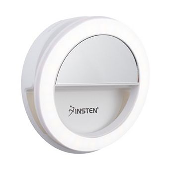 Mini Led Selfie Ring Light With Mirror & Clip, Dimmable, 36 Beads, Usb Powered