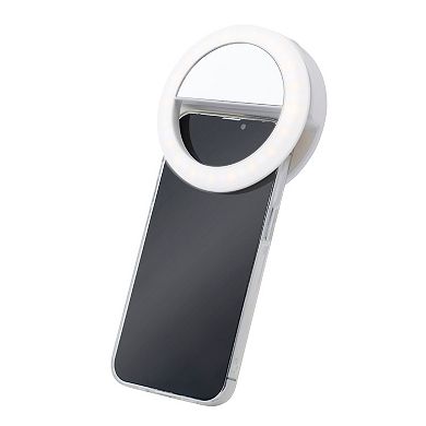 Mini Led Selfie Ring Light With Mirror & Clip, Dimmable, 36 Beads, Usb Powered