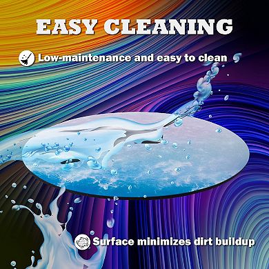 Mouse Pad Round Galaxy Series Non-slip For Gaming Office Gift Idea Blue Mercury