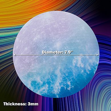 Mouse Pad Round Galaxy Series Non-slip For Gaming Office Gift Idea Blue Mercury
