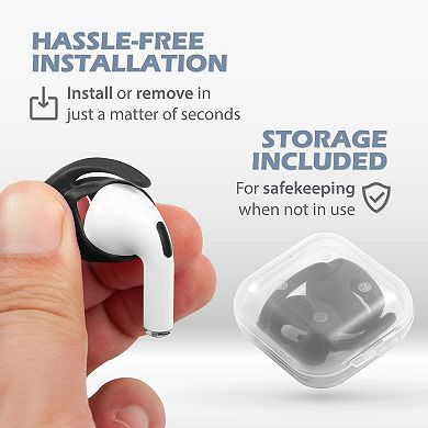 For Airpods Pro 2019 Earbuds Ear Hooks Covers Anti-lost Accessories 3-pair Black