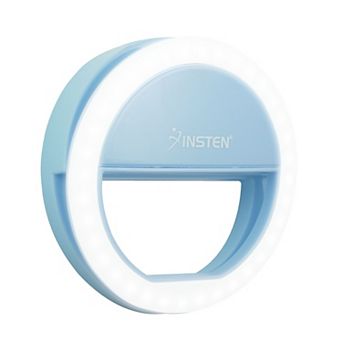 3" Led Selfie Ring Light With Clip, Dimmable, 36 Beads, Battery Powered, Blue