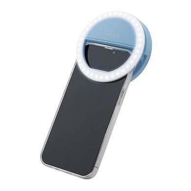 3" Led Selfie Ring Light With Clip, Dimmable, 36 Beads, Battery Powered, Blue