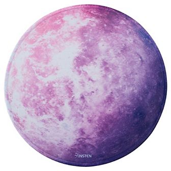 Mouse Pad Round Galaxy Gaming Office Gift Idea Stitched Edge Blue Purple Nebula