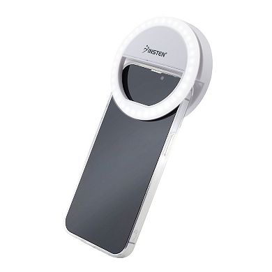 3" Led Selfie Ring Light With Clip, Dimmable, 36 Beads, Battery Powered, White