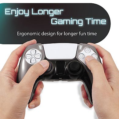 For Sony Ps5 Controller Case Protective Hard Shell Skin Cover, Clear Black